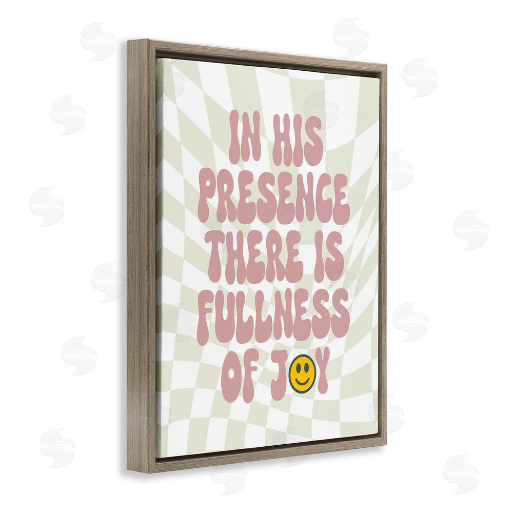 Stupell Studio Retro Religious Patterned Brown Floating Frame Canvas Wall Art Print