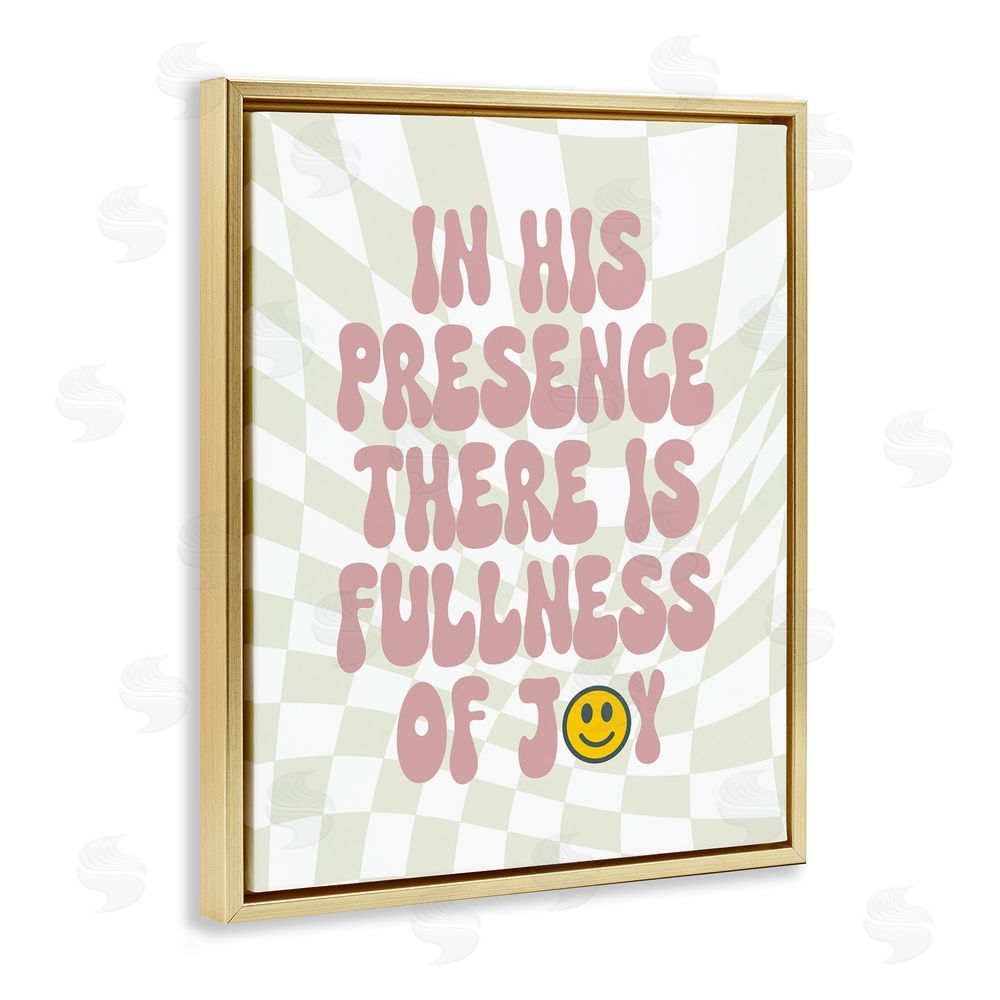 Stupell Studio Retro Religious Patterned Gold Floating Frame Canvas Wall Art Print