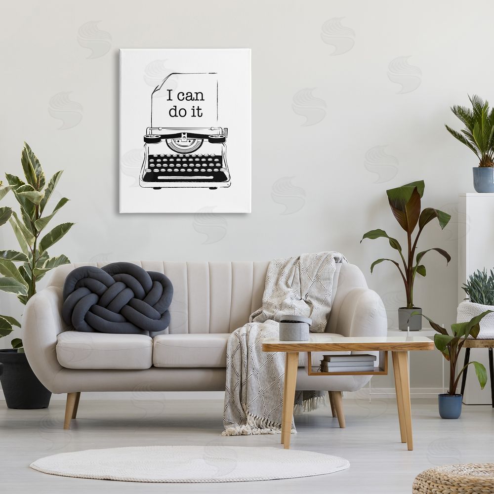 Martina Pavlova I Can Do It Typewriter Canvas Wall Art Print in Room