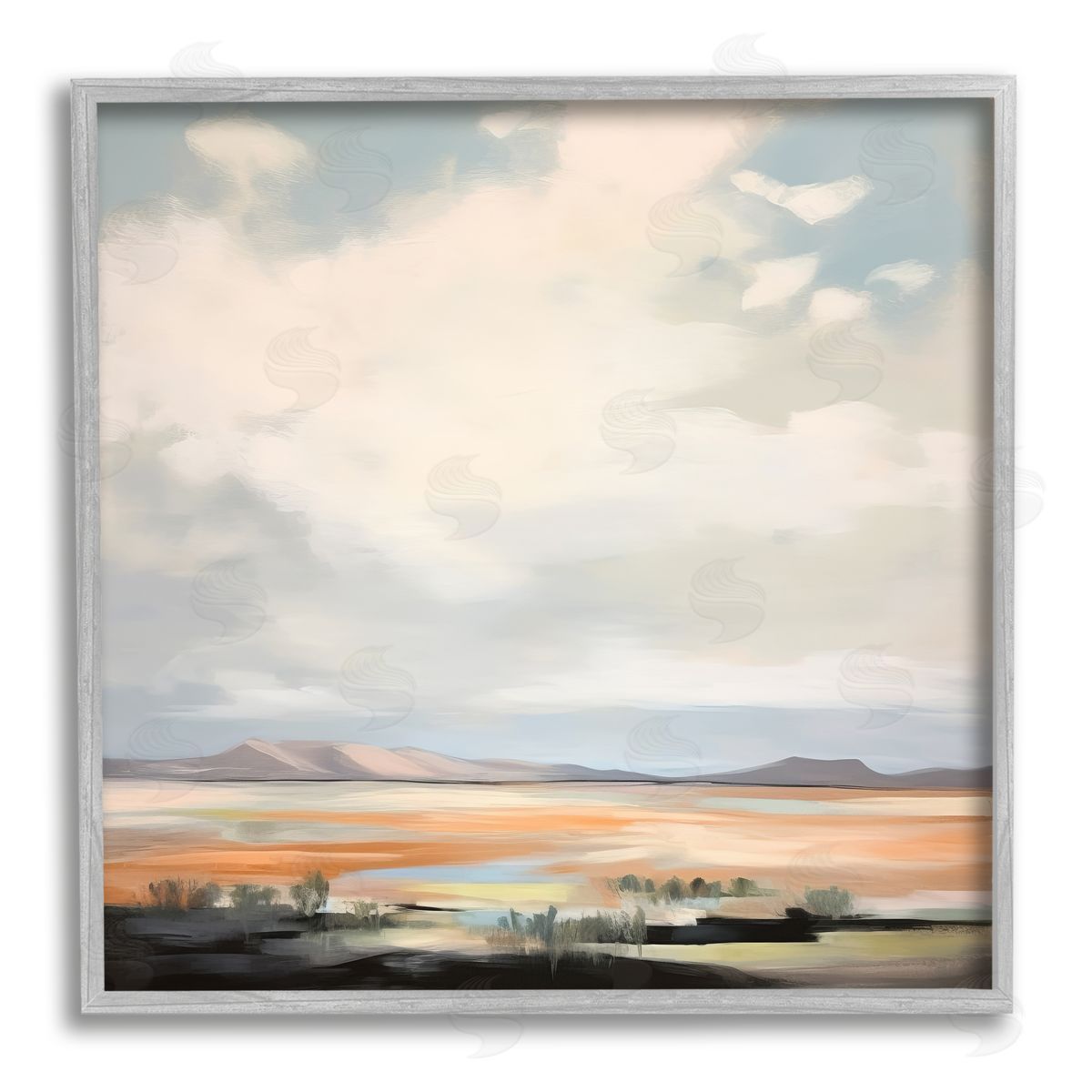 Irena Orlov Desert Nature Painting Gray Framed Giclee Wall Artside_