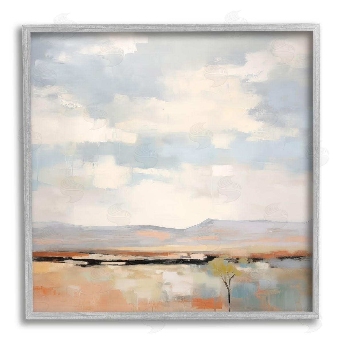 Irena Orlov Modern Desert Painting Gray Framed Giclee Wall Artside_