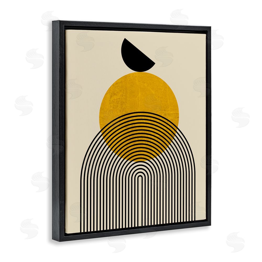 Daniela Santiago Balancing Neutral Arch Shapes Black Floating Frame Canvas Wall Art Print