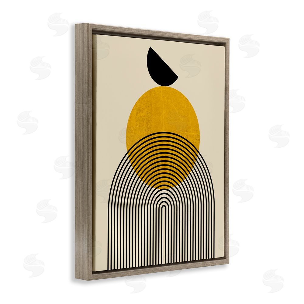 Daniela Santiago Balancing Neutral Arch Shapes Brown Floating Frame Canvas Wall Art Print