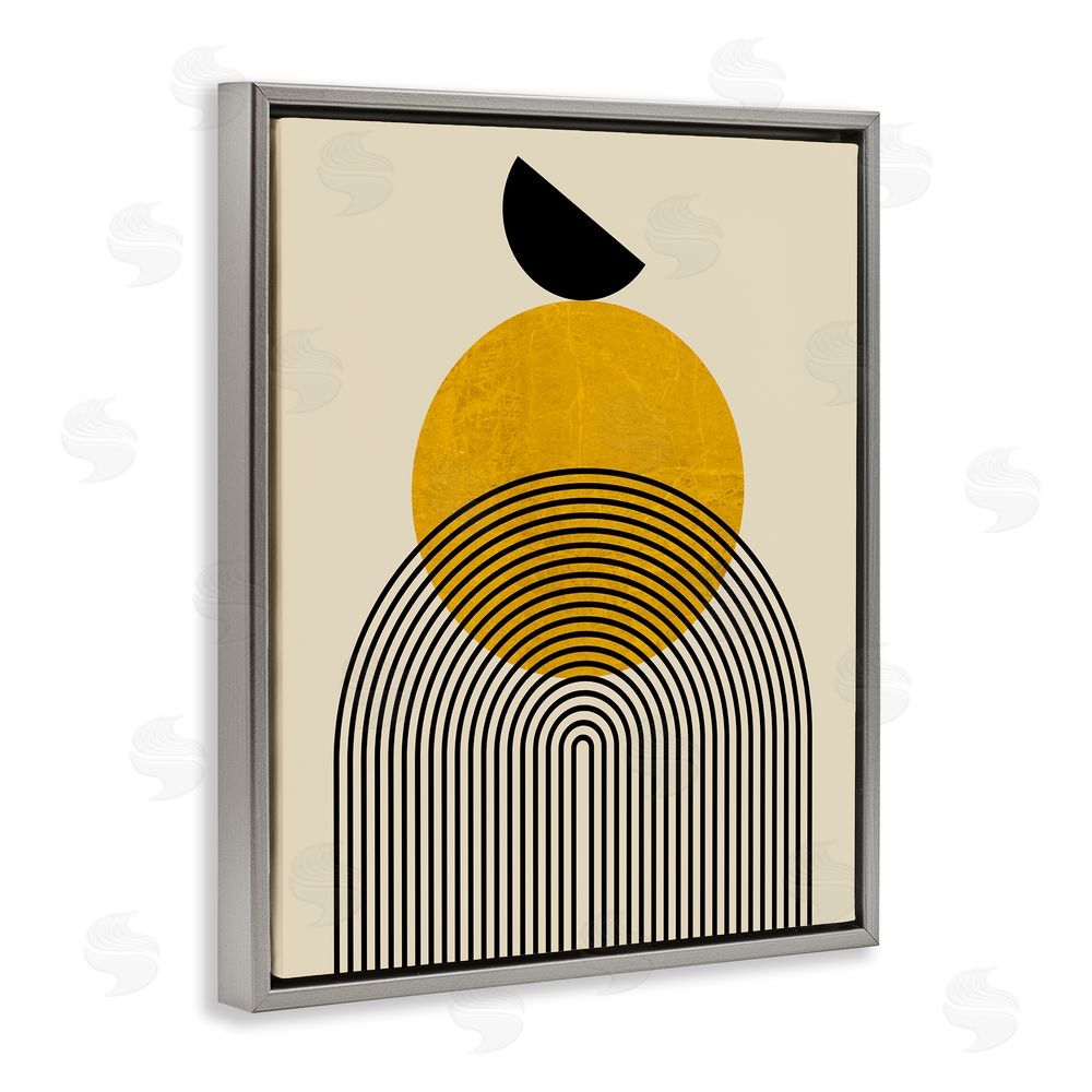 Daniela Santiago Balancing Neutral Arch Shapes Grey Floating Frame Canvas Wall Art Print
