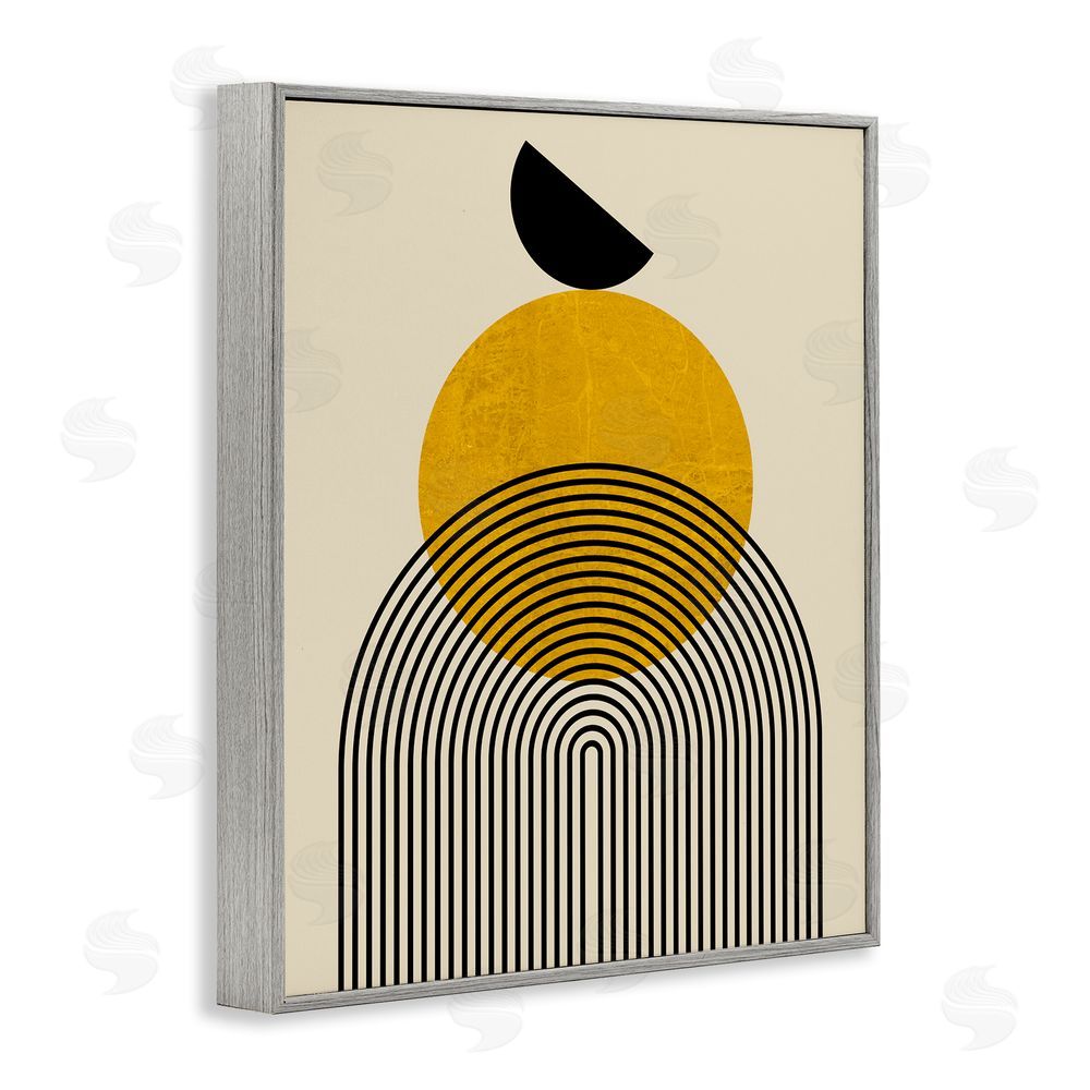 Daniela Santiago Balancing Neutral Arch Shapes Gray Framed Giclee Wall Art Print