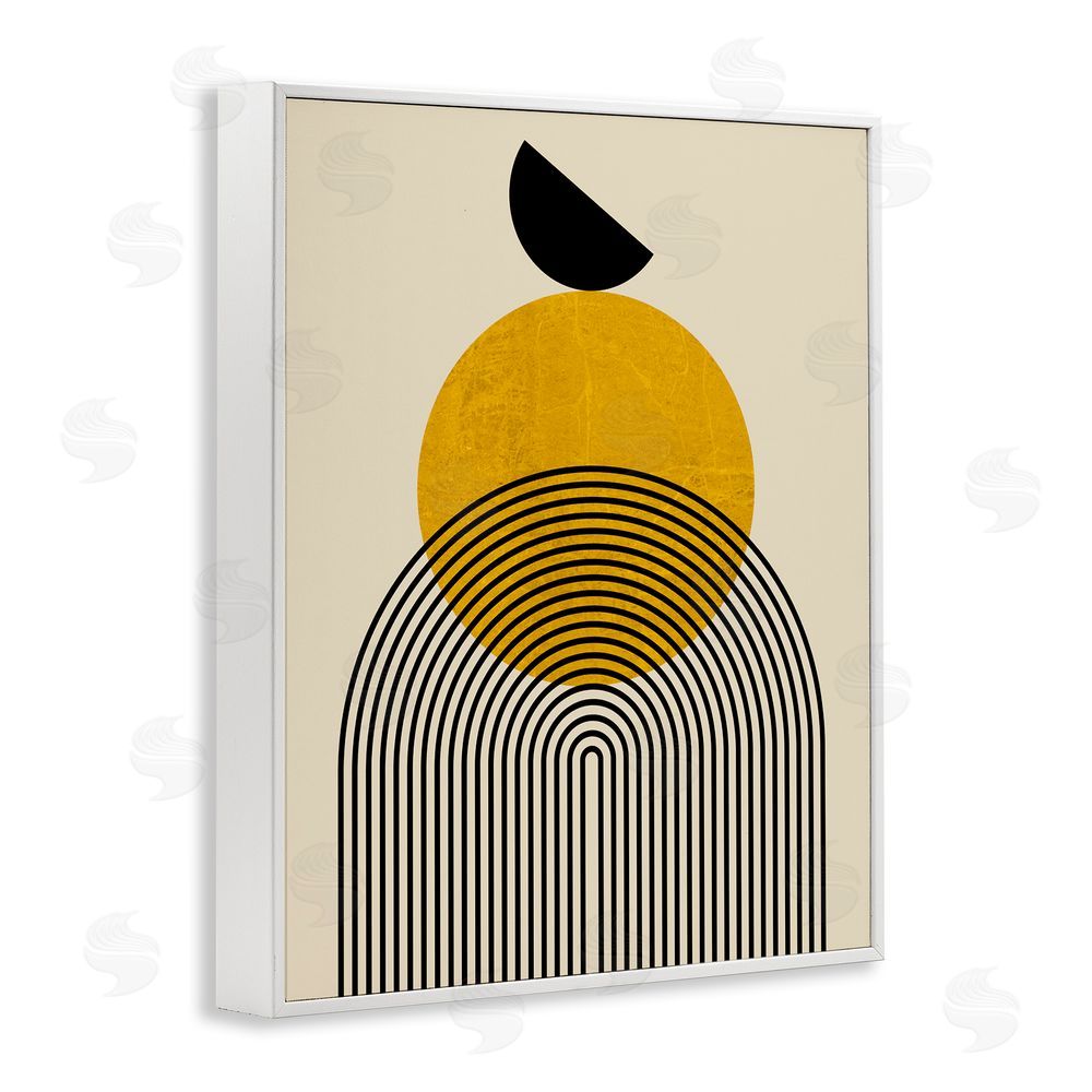 Daniela Santiago Balancing Neutral Arch Shapes White Framed Giclee Wall Art Print