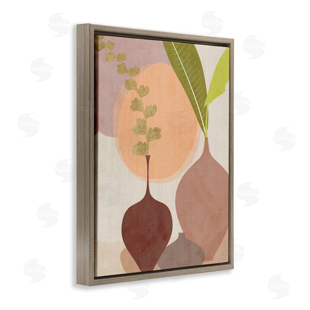 Susan Jill Boho House Plants Brown Floating Frame Canvas Wall Art Print