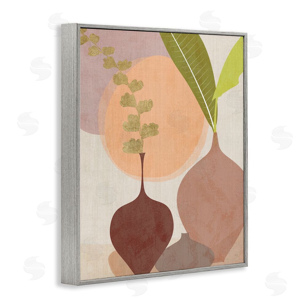 Susan Jill Boho House Plants Gray Framed Giclee Wall Art Print