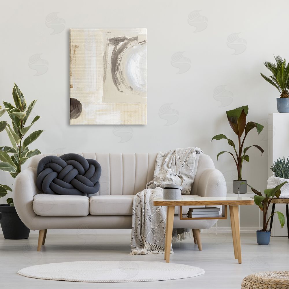 Susan Jill Earth Tone Brushed Paint Canvas Wall Art Print in Room