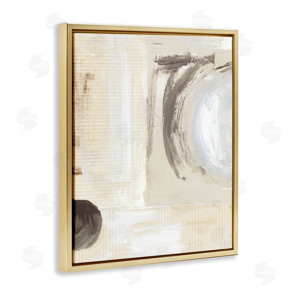 Susan Jill Earth Tone Brushed Paint Gold Floating Frame Canvas Wall Art Print