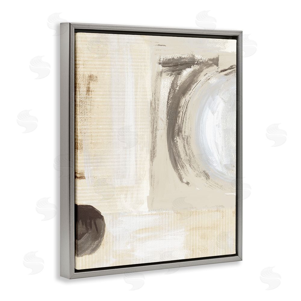 Susan Jill Earth Tone Brushed Paint Grey Floating Frame Canvas Wall Art Print