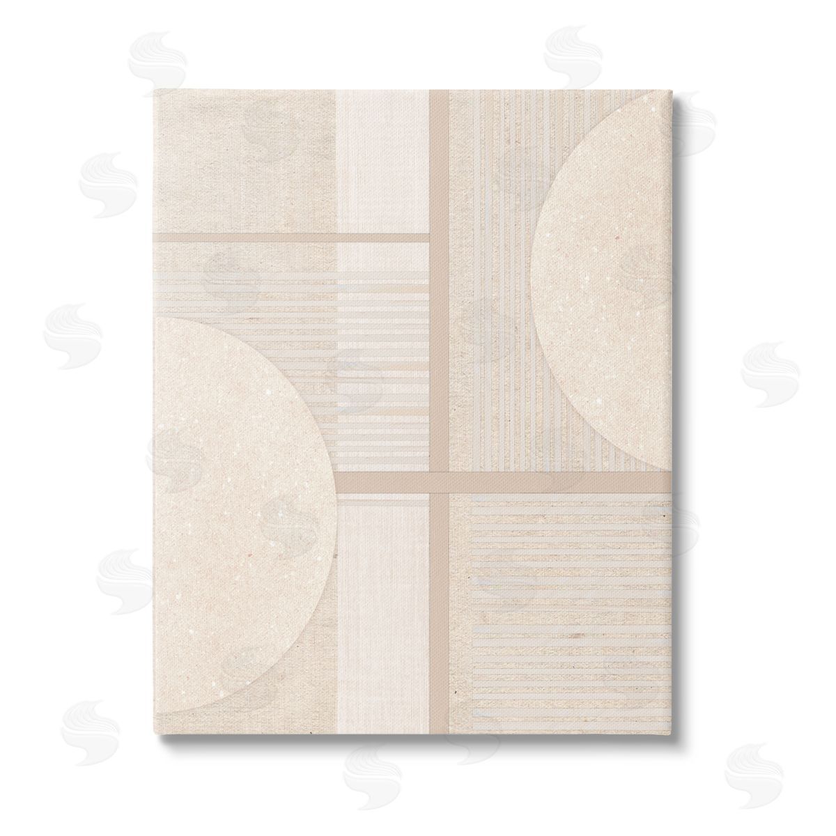 Susan Jill Beige Circular Geometric Stretched Canvas Wall Art Print