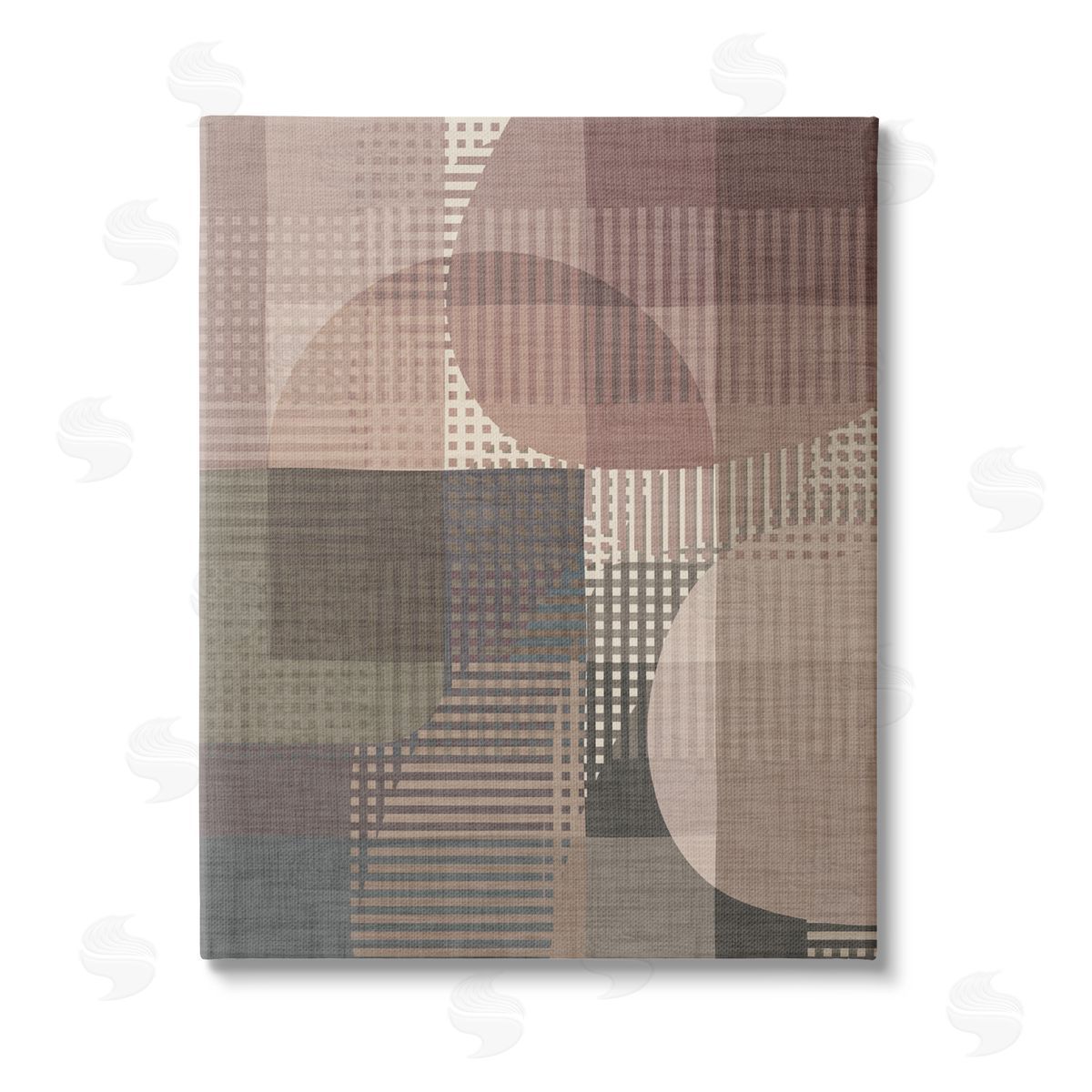 Victoria Barnes Patterned Earth Tone Shapes Stretched Canvas Wall Art Print