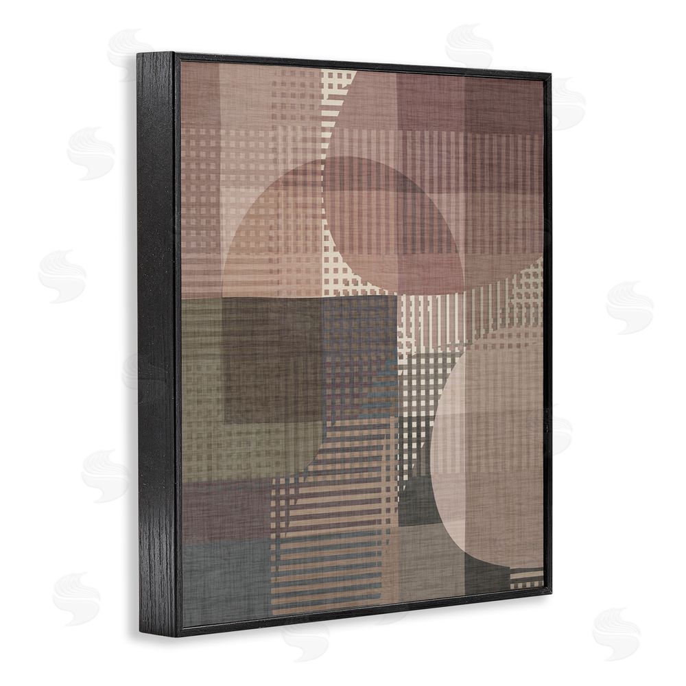 Victoria Barnes Patterned Earth Tone Shapes Black Framed Giclee Wall Art Print