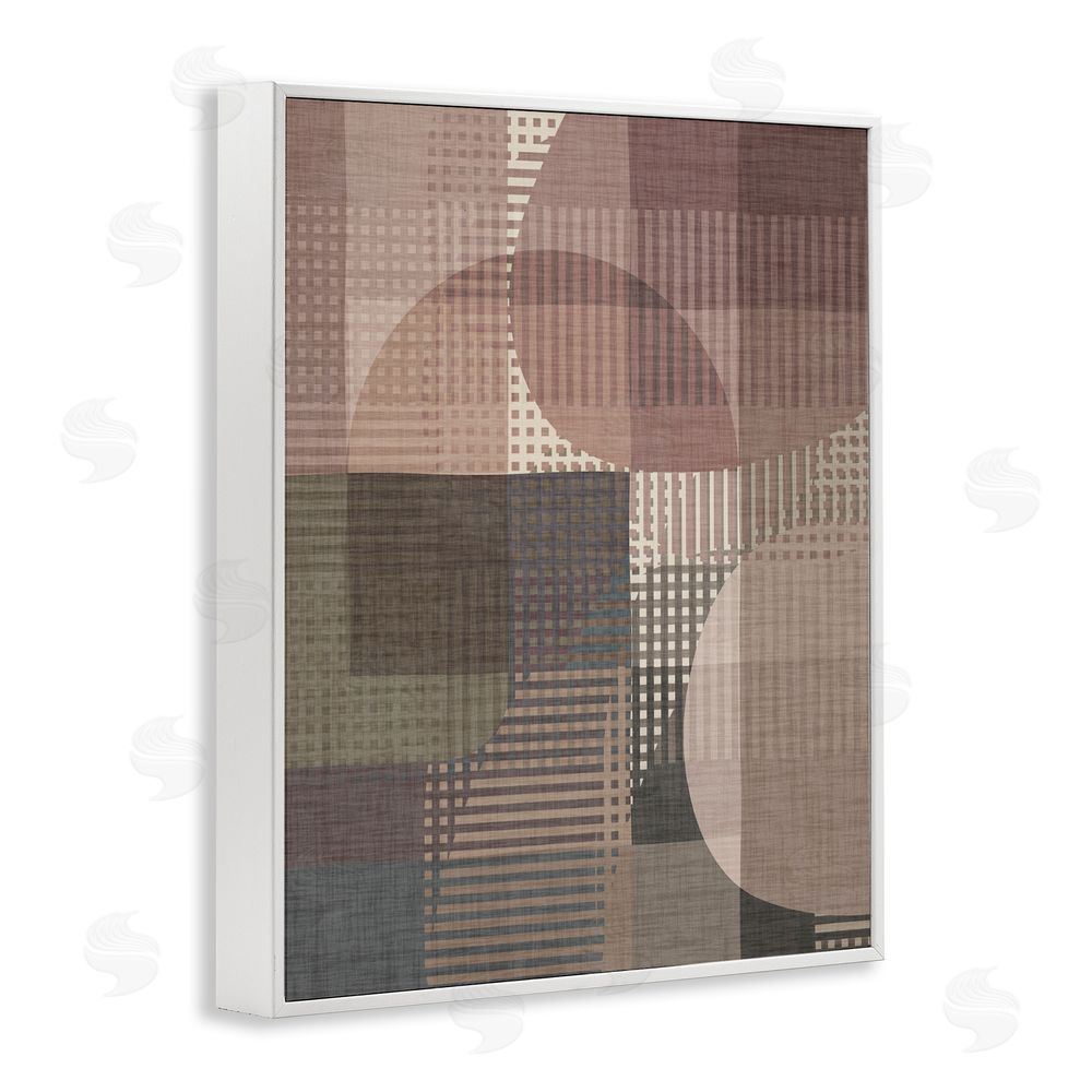 Victoria Barnes Patterned Earth Tone Shapes White Framed Giclee Wall Art Print