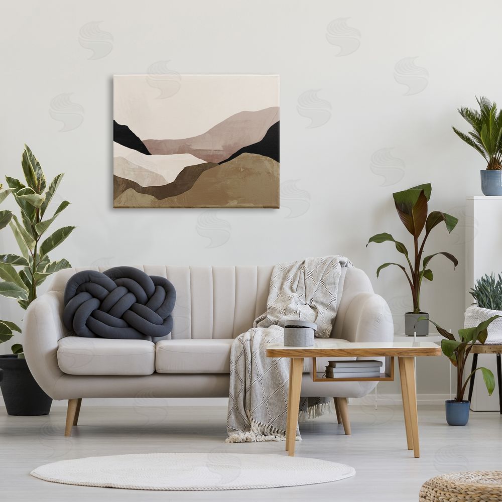 Victoria Barnes Layered Desert Mountain Peaks Canvas Wall Art Print in Room