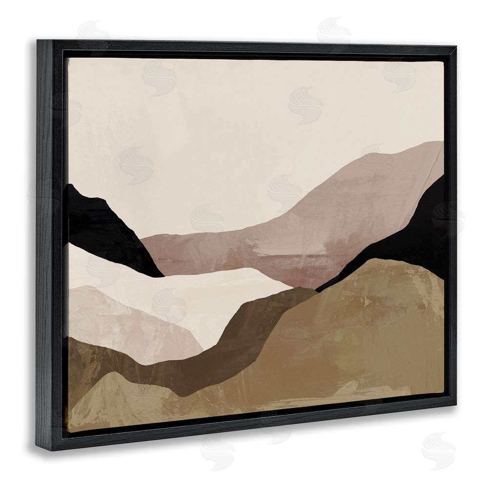 Victoria Barnes Layered Desert Mountain Peaks Black Floating Frame Canvas Wall Art Print