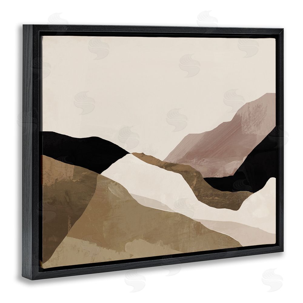 Victoria Barnes Abstract Desert Dunes Collage Black Floating Frame Canvas Wall Art Print