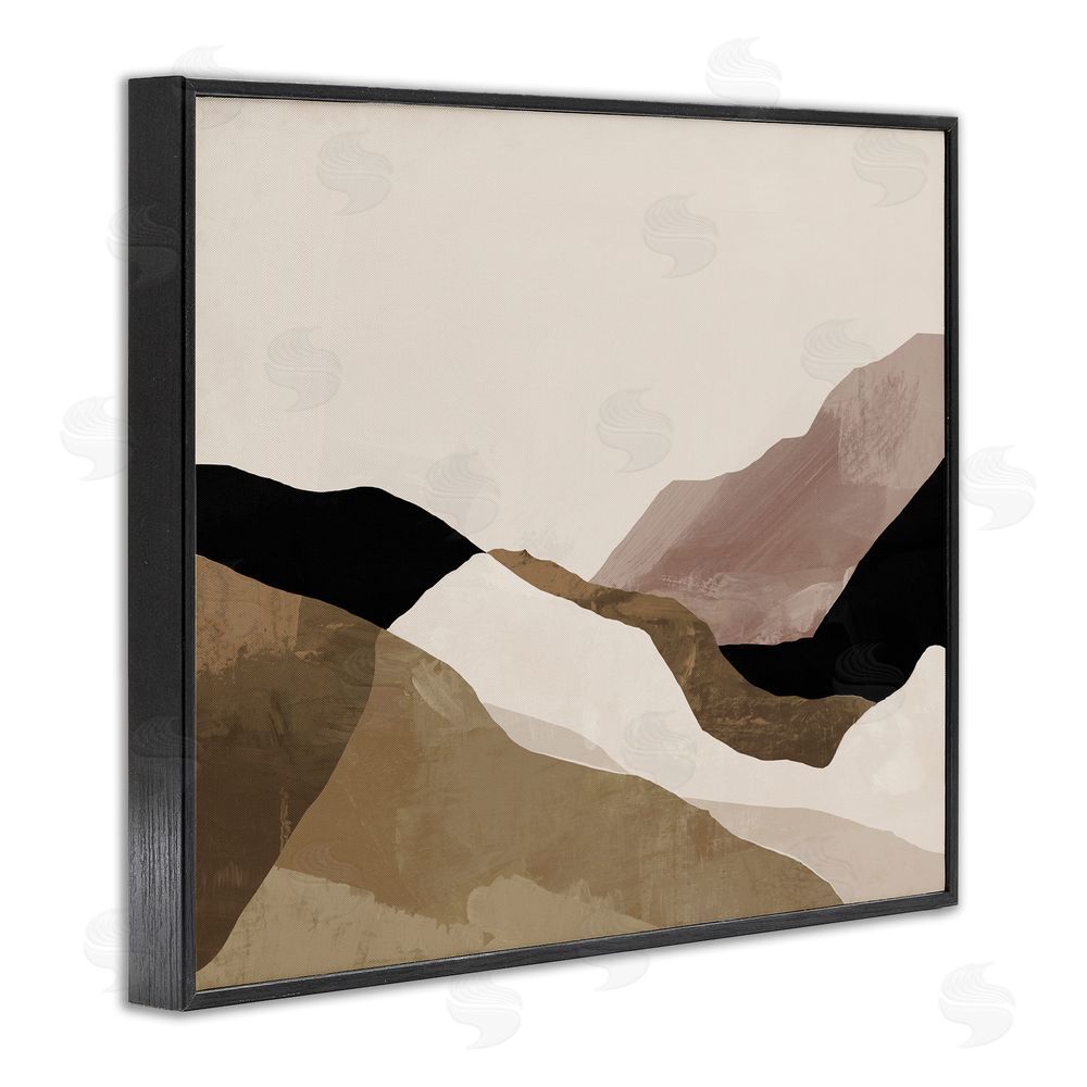 Victoria Barnes Abstract Desert Dunes Collage Black Framed Giclee Wall Art Print