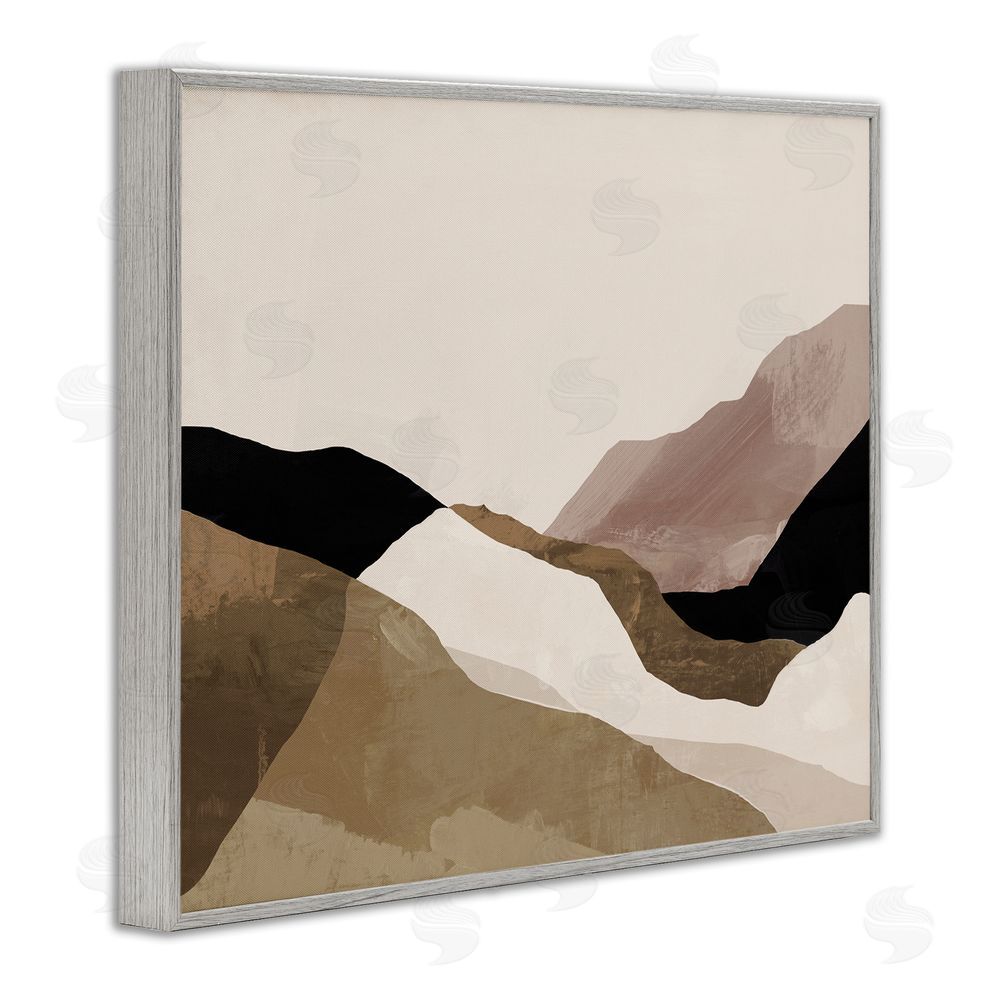 Victoria Barnes Abstract Desert Dunes Collage Gray Framed Giclee Wall Art Print