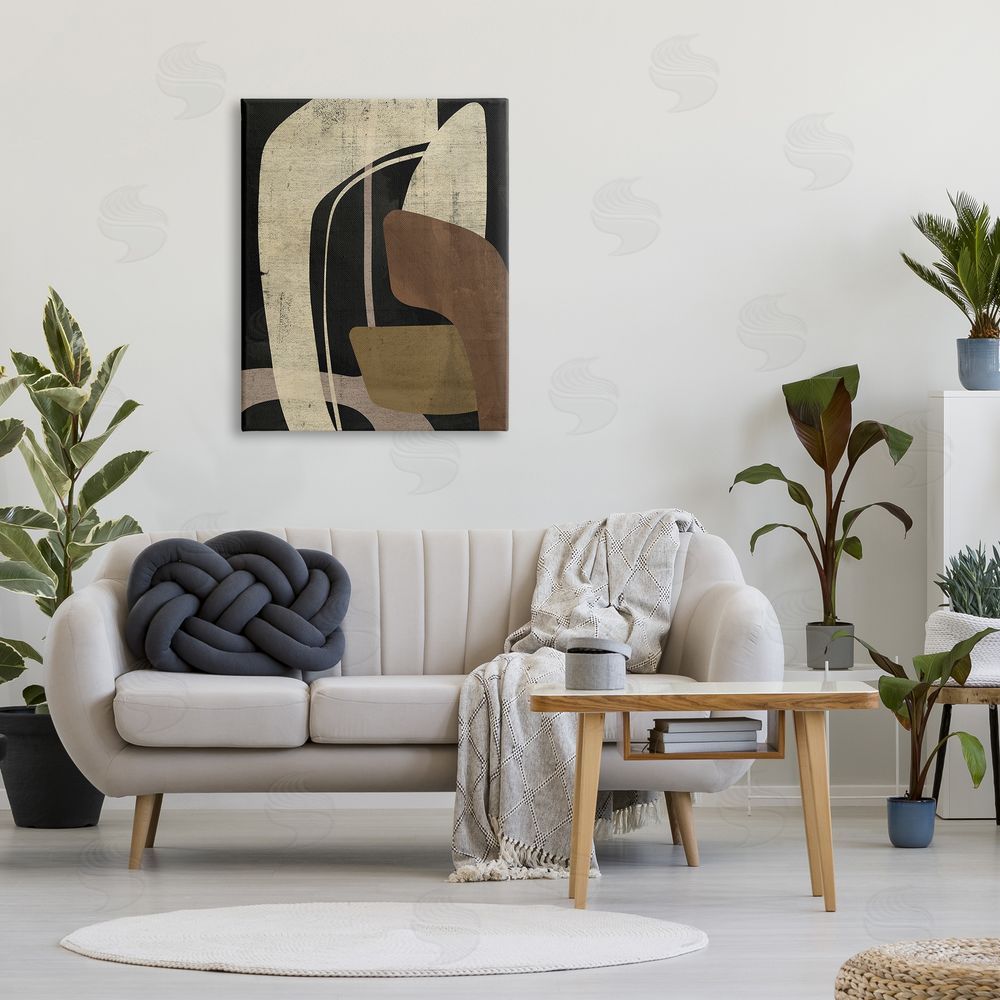 Victoria Barnes Boomerang Shape Abstraction Canvas Wall Art Print in Room