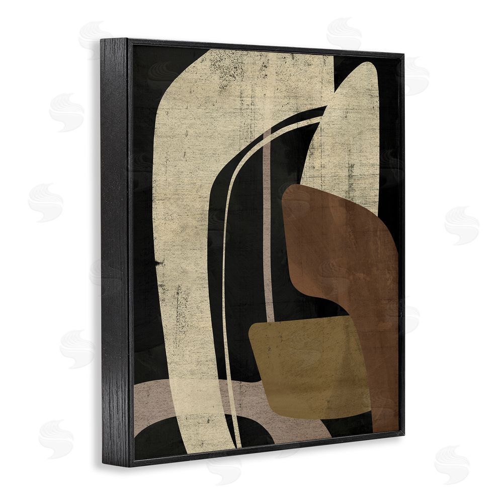 Victoria Barnes Boomerang Shape Abstraction Black Framed Giclee Wall Art Print