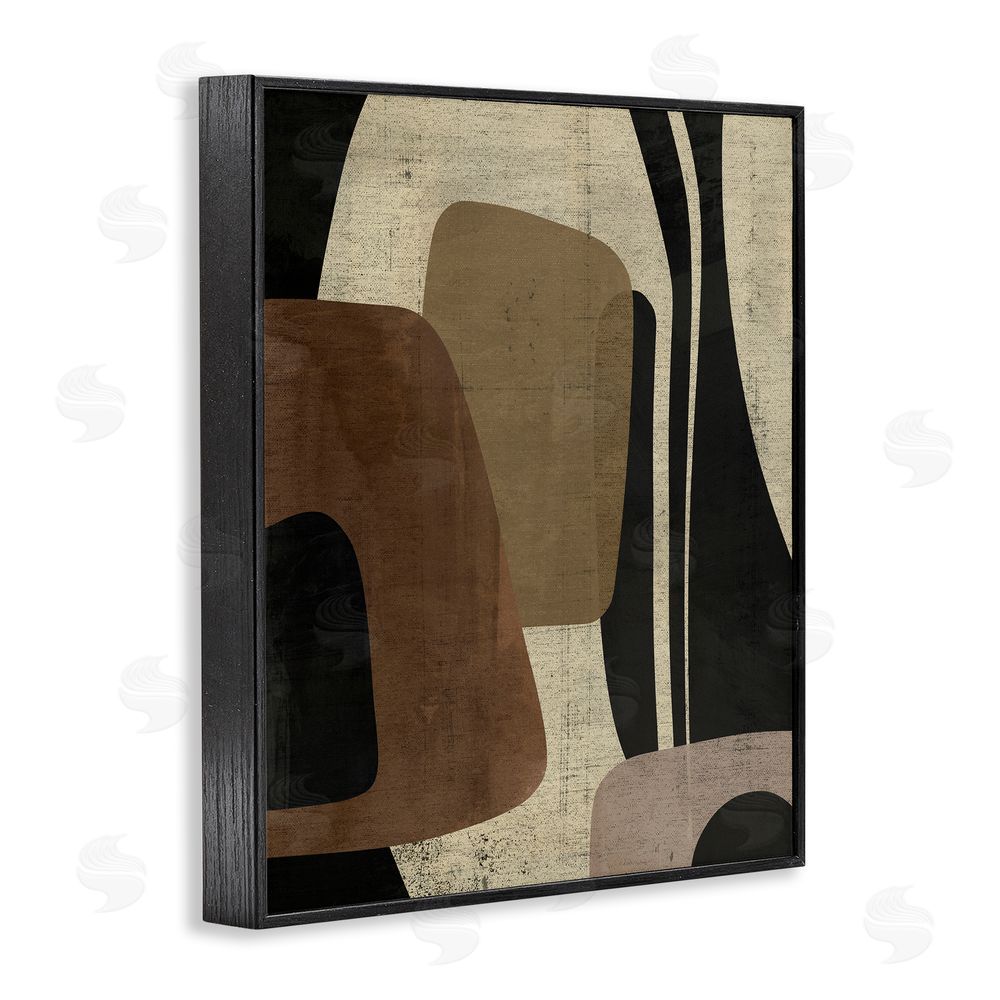 Victoria Barnes Brown Retro Abstraction Black Framed Giclee Wall Art Print
