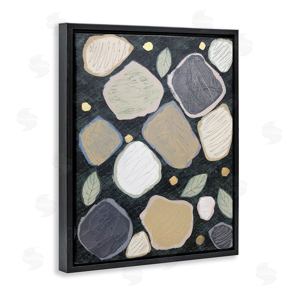 Jade Reynolds Patterned Nature Shapes Black Floating Frame Canvas Wall Art Print