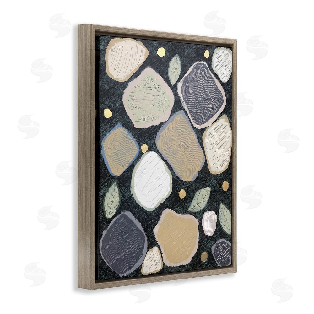 Jade Reynolds Patterned Nature Shapes Brown Floating Frame Canvas Wall Art Print