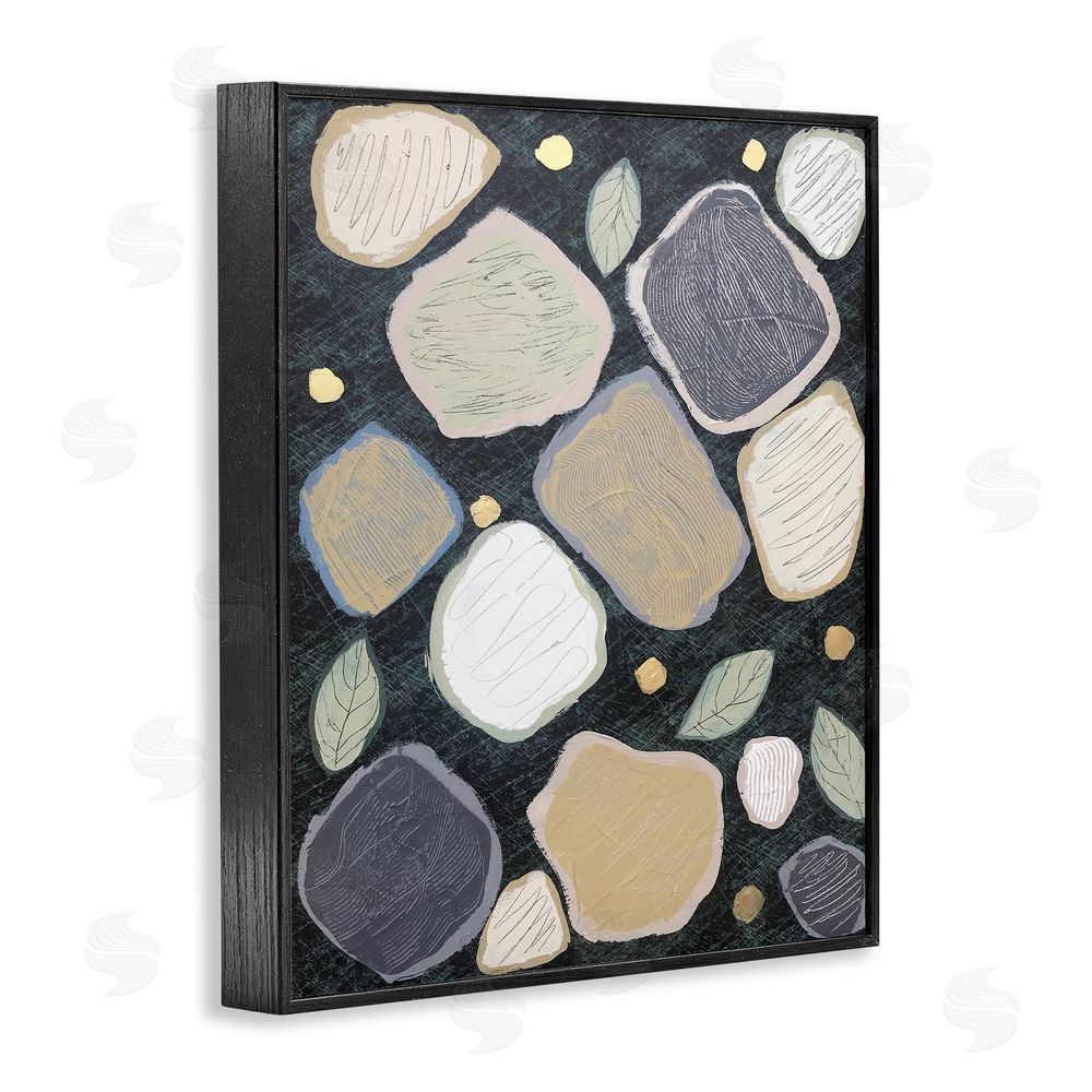 Jade Reynolds Patterned Nature Shapes Black Framed Giclee Wall Art Print