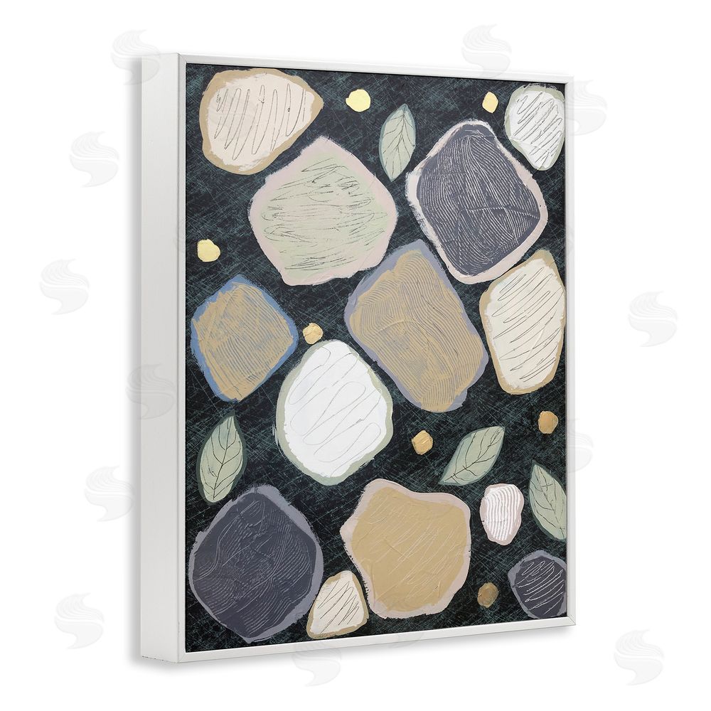 Jade Reynolds Patterned Nature Shapes White Framed Giclee Wall Art Print