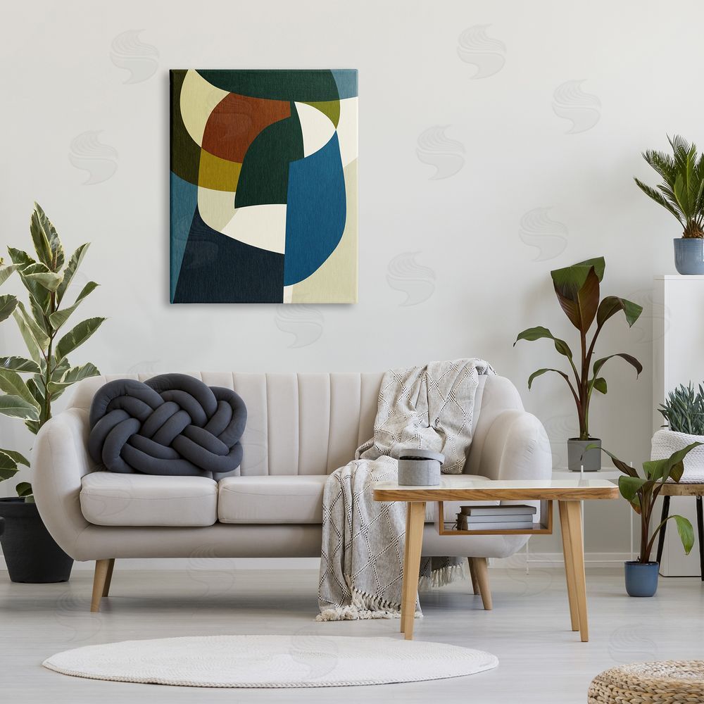 Victoria Barnes Asymmetrical Geometric Shapes Canvas Wall Art Print in Room