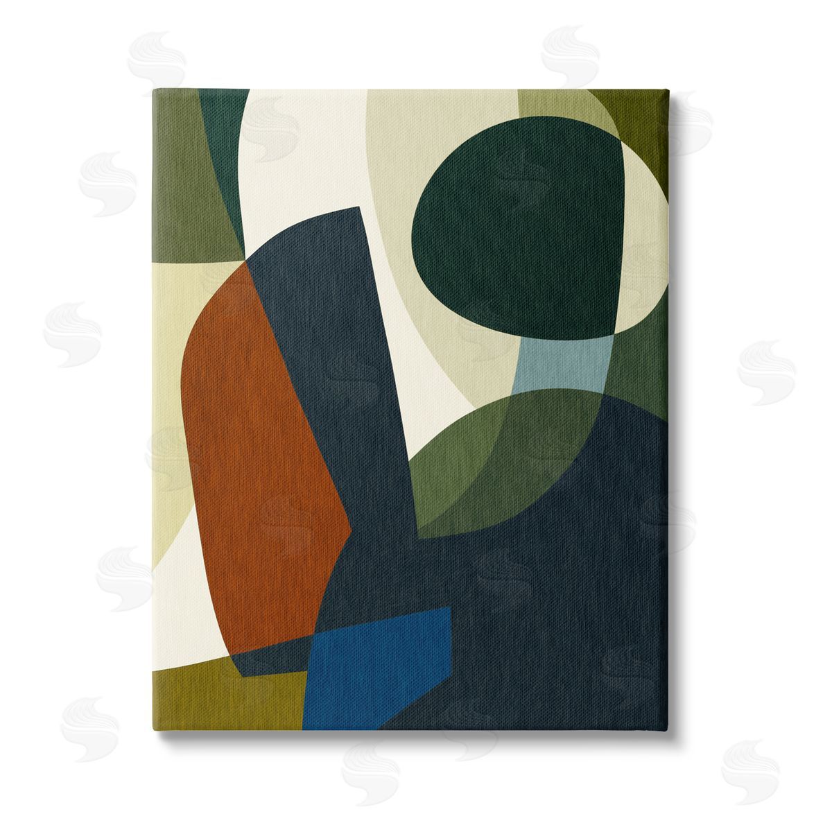 Victoria Barnes Dark Geometric Pattern Stretched Canvas Wall Art Print