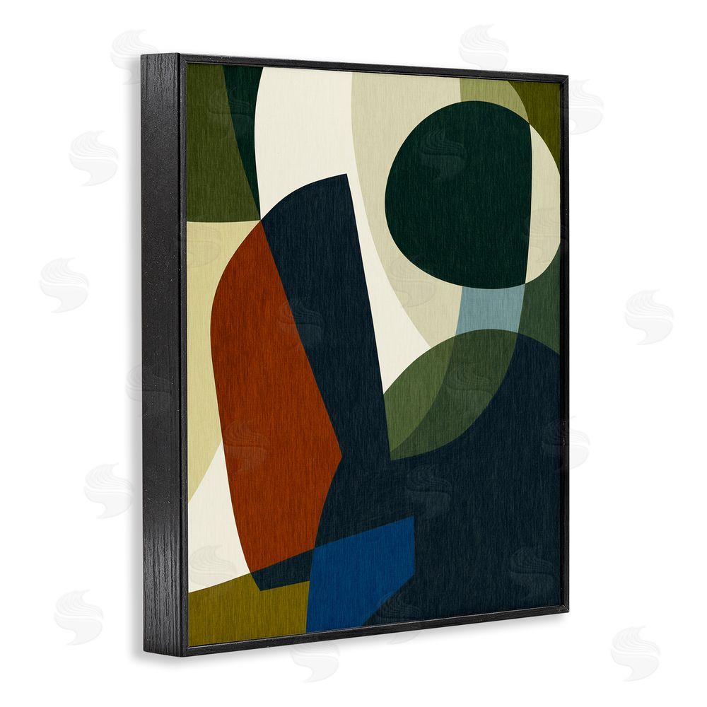Victoria Barnes Dark Geometric Pattern Black Framed Giclee Wall Art Print
