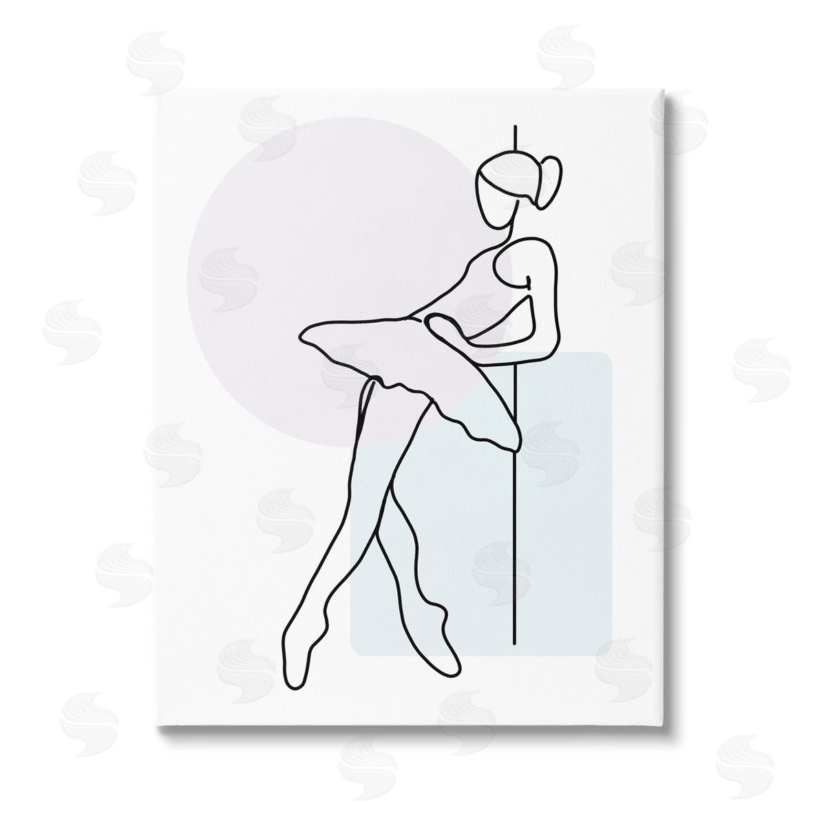 Henk Van Gog Ballerina Doodle on White Stretched Canvas Wall Art Print