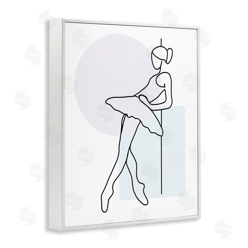 Henk Van Gog Ballerina Doodle on White White Framed Giclee Wall Art Print