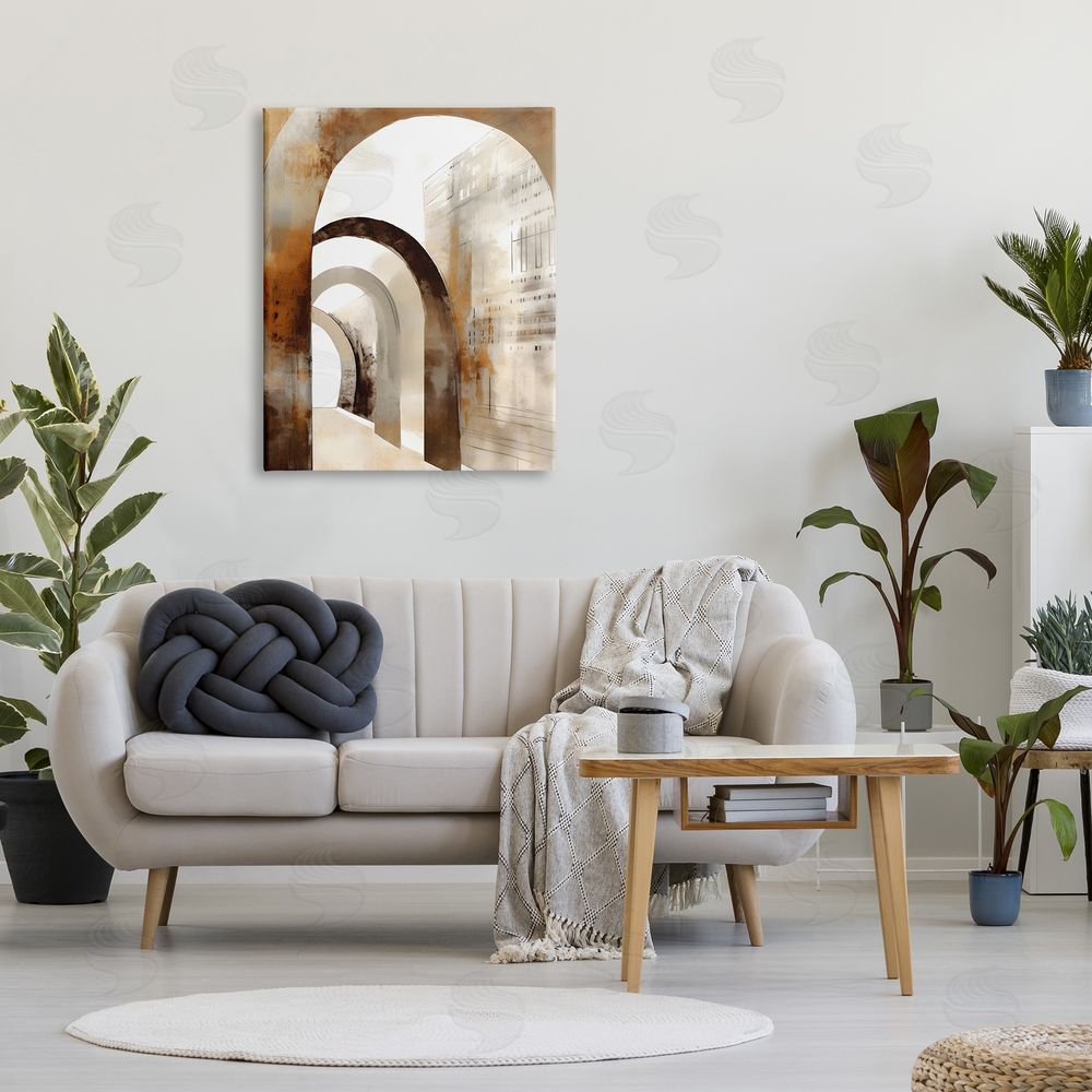 Petal Prints Design Rustic Arch Architecture Canvas Wall Art Print in Room