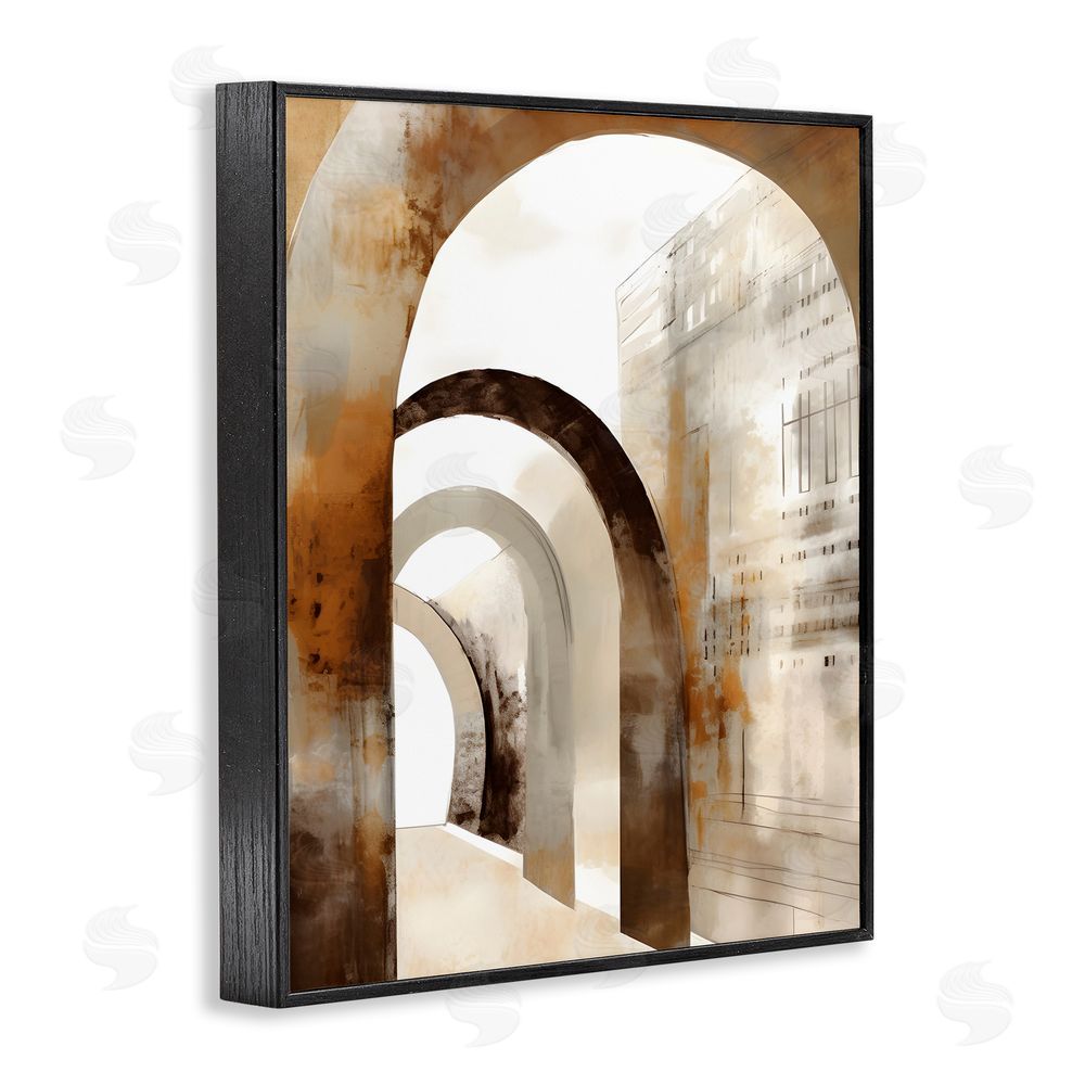 Petal Prints Design Rustic Arch Architecture Black Framed Giclee Wall Art Print