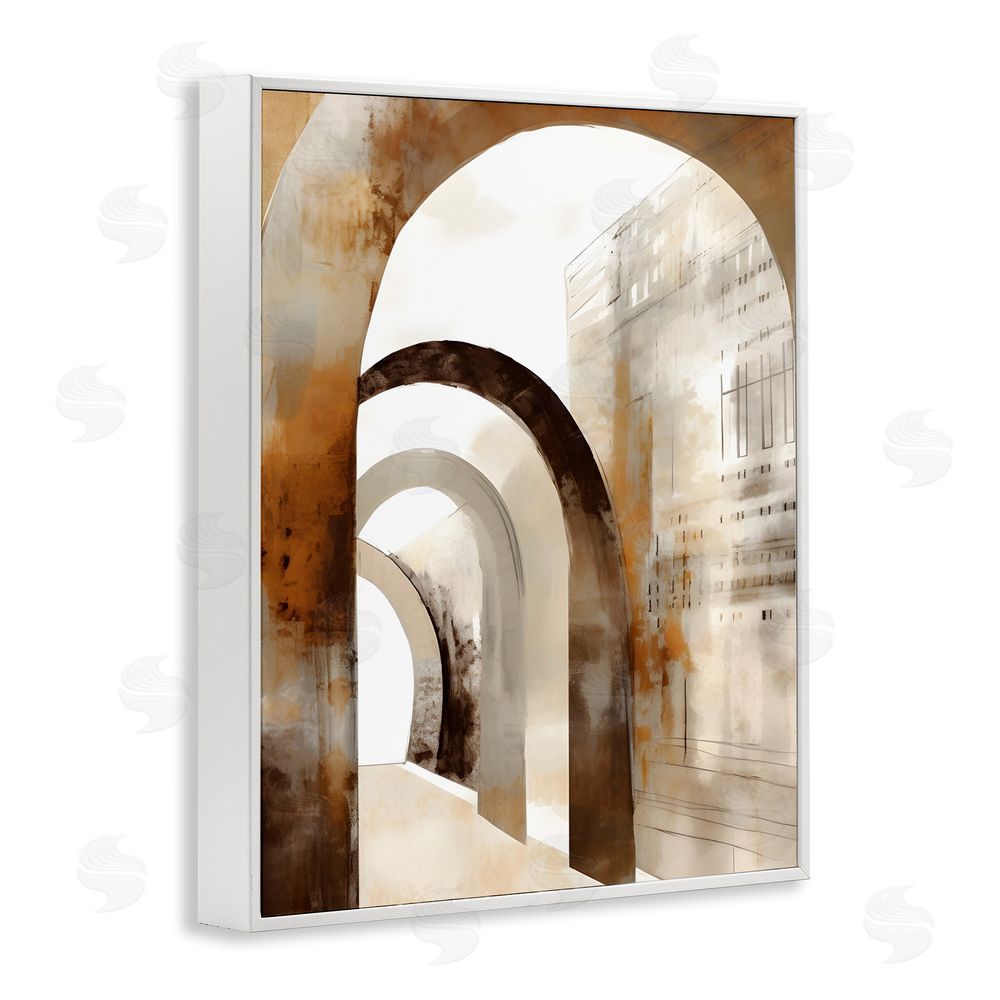 Petal Prints Design Rustic Arch Architecture White Framed Giclee Wall Art Print