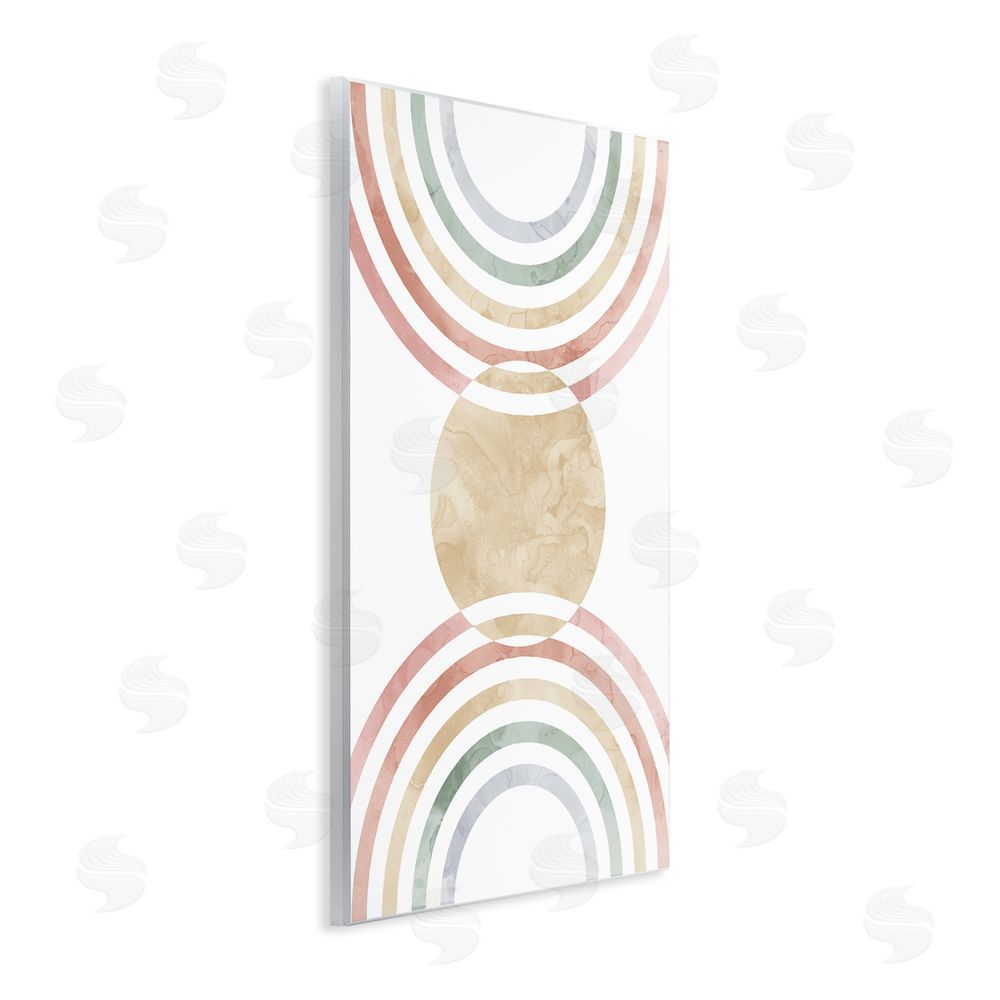 Stupell Studio Circle with Abstract Rainbows Wall Plaque Art Print