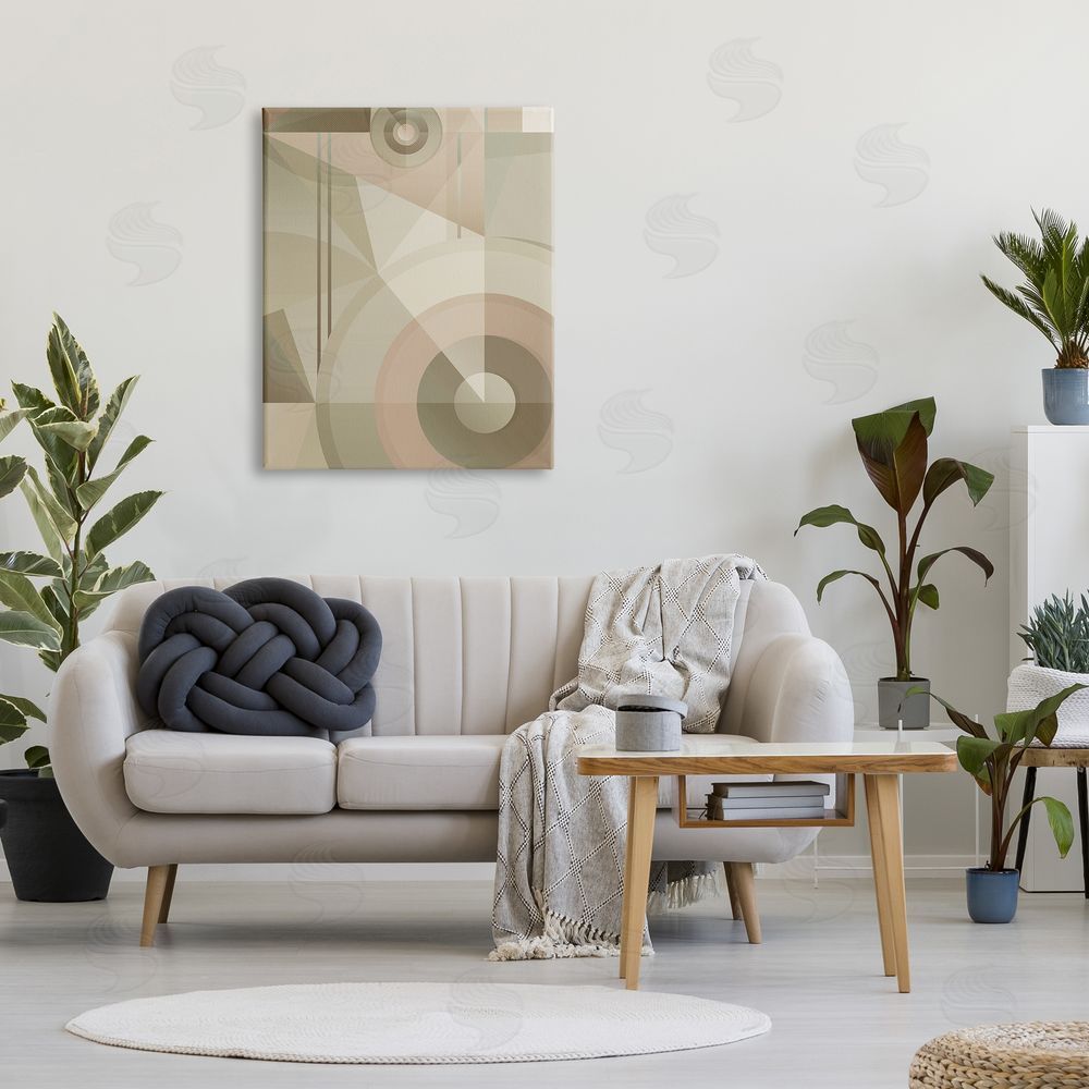 Stupell Studio Linear & Circular Abstract Canvas Wall Art Print in Room