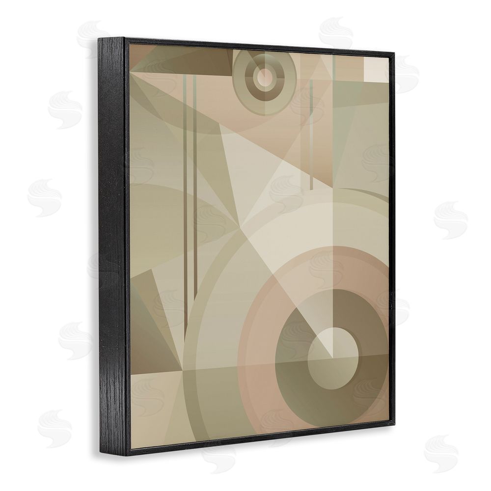 Stupell Studio Linear & Circular Abstract Black Framed Giclee Wall Art Print