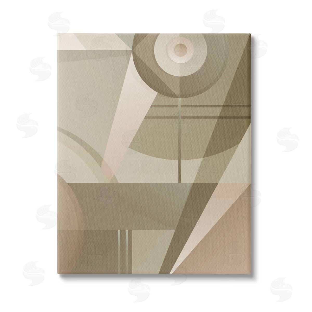 Stupell Studio Tan Geometric Abstract Stretched Canvas Wall Art Print