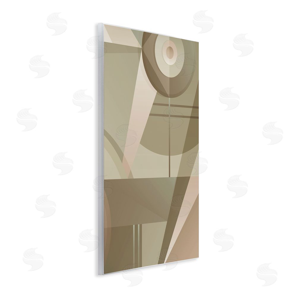 Stupell Studio Tan Geometric Abstract Wall Plaque Art Print
