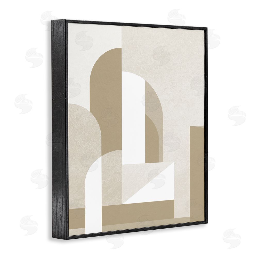 Stupell Studio Neutral Arches Architecture Black Framed Giclee Wall Art Print