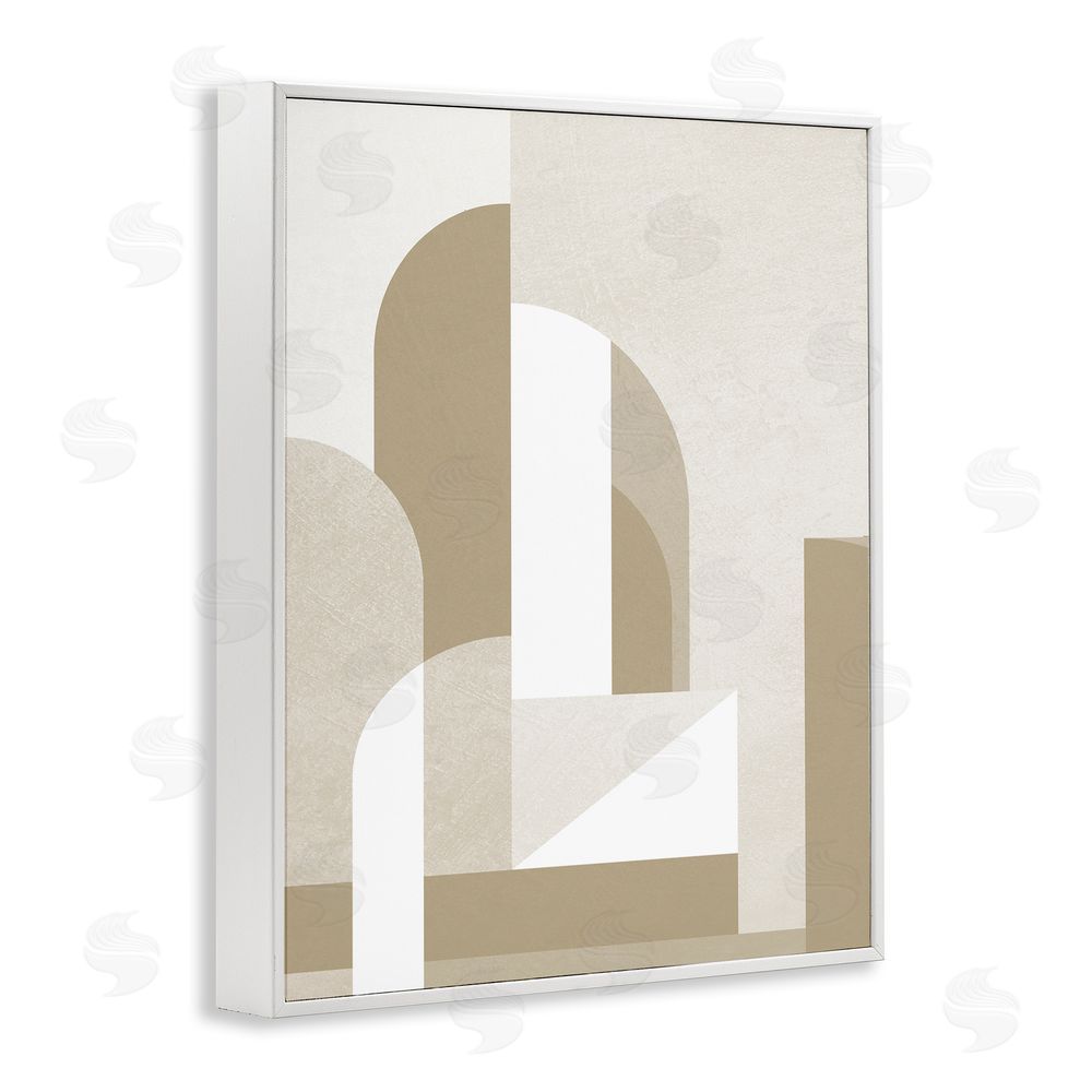 Stupell Studio Neutral Arches Architecture White Framed Giclee Wall Art Print