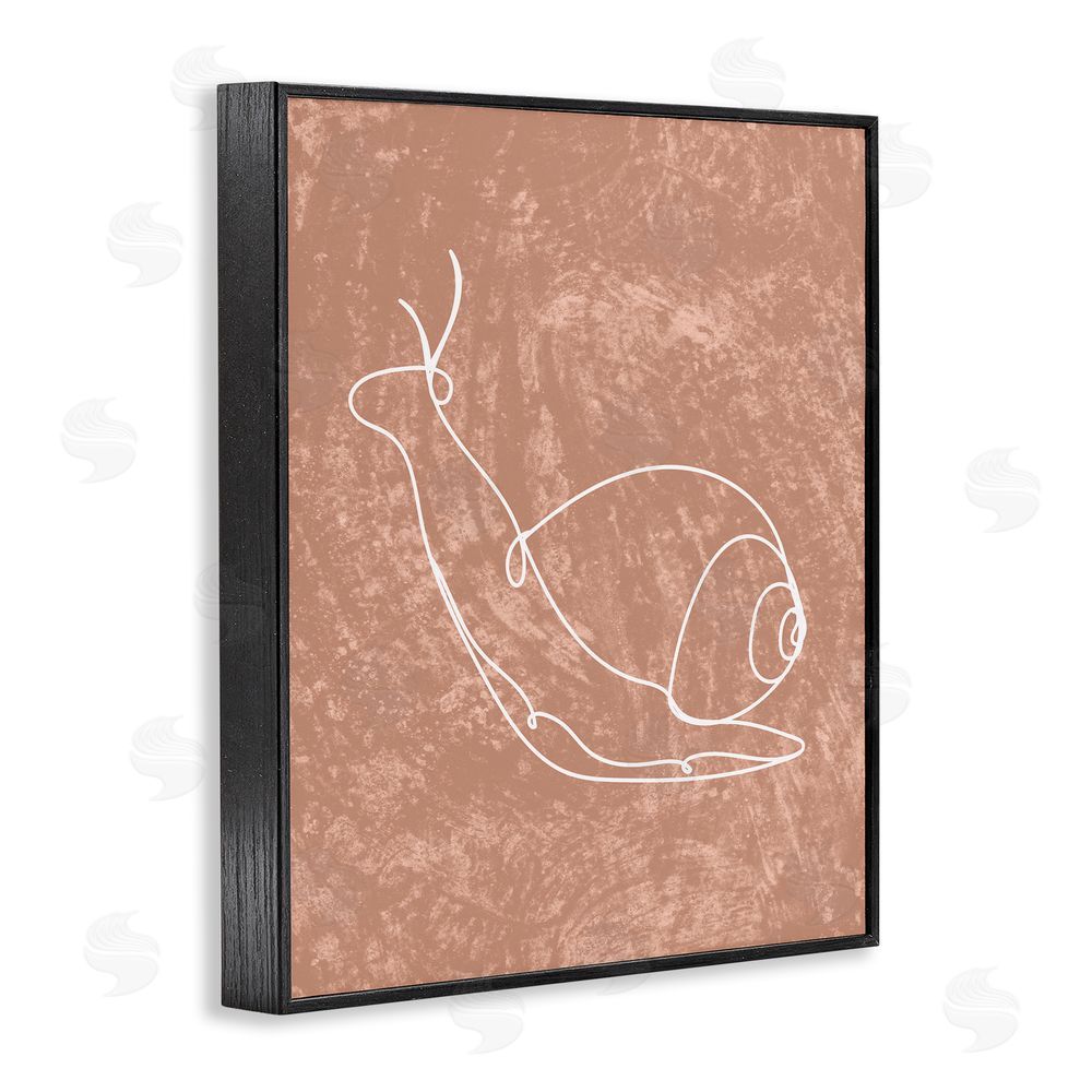 Stupell Studio Snail Line Drawing Black Framed Giclee Wall Art Print