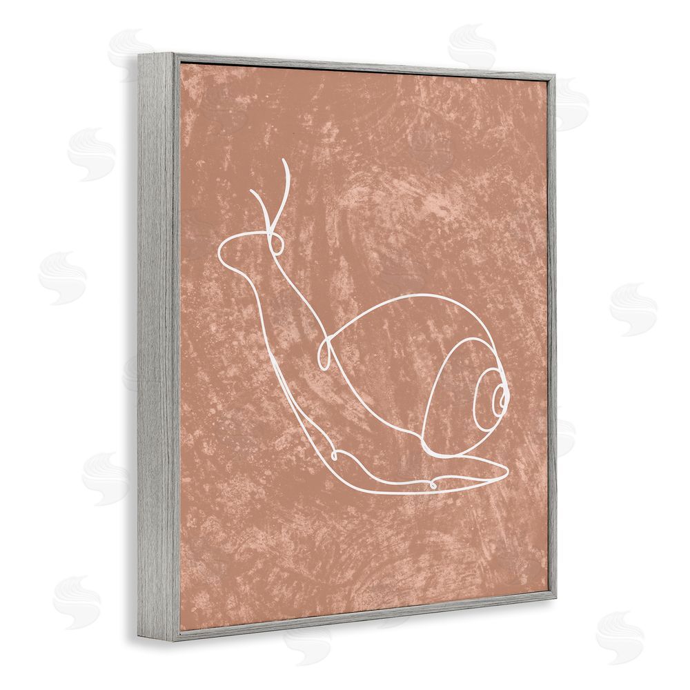 Stupell Studio Snail Line Drawing Gray Framed Giclee Wall Art Print