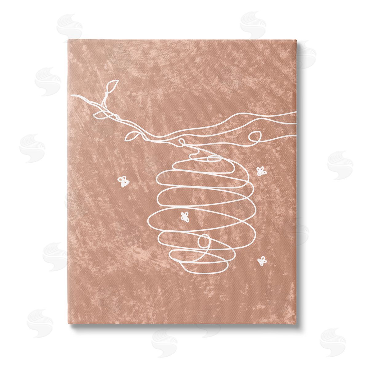 Stupell Studio Beehive Line Doodle Stretched Canvas Wall Art Print