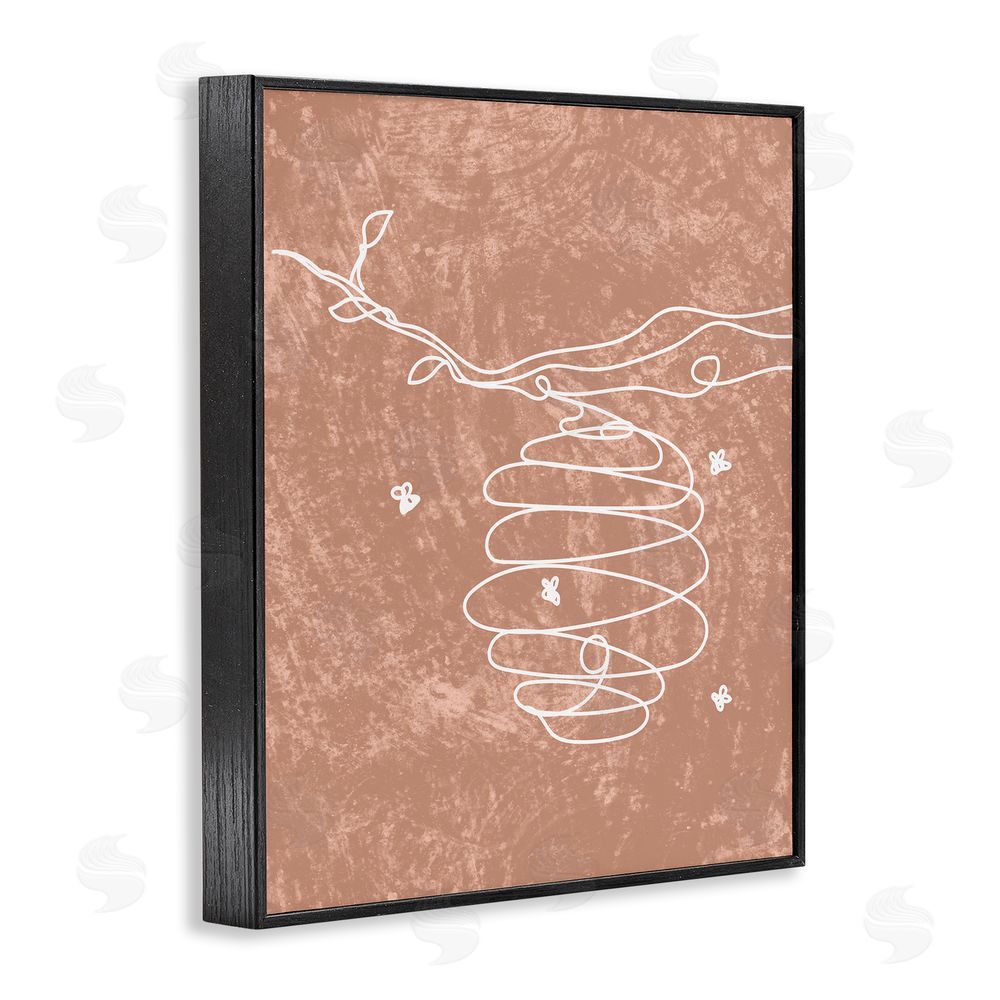 Stupell Studio Beehive Line Doodle Black Framed Giclee Wall Art Print